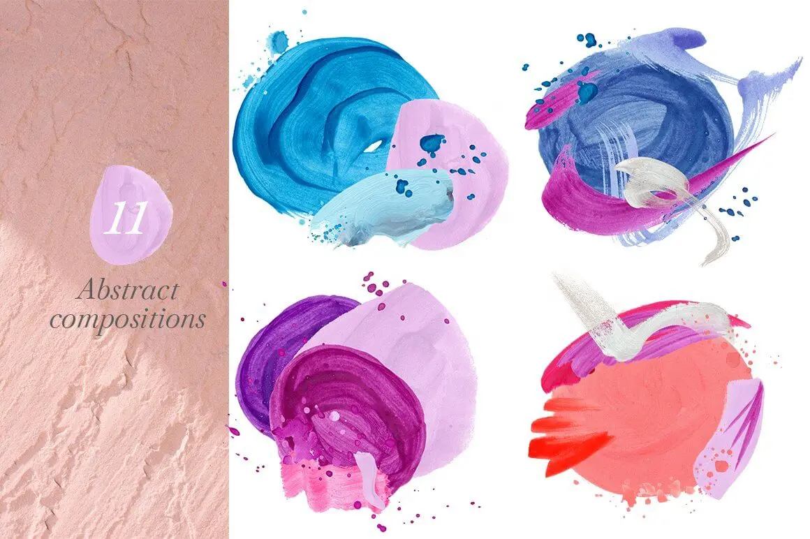 抽象手绘纹理背景形状PSD素材