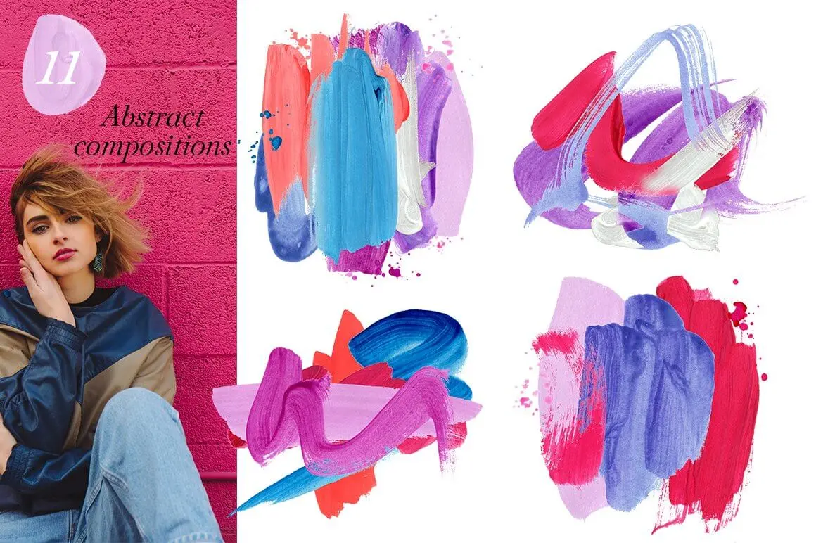 抽象手绘纹理背景形状PSD素材