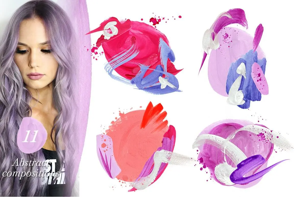 抽象手绘纹理背景形状PSD素材