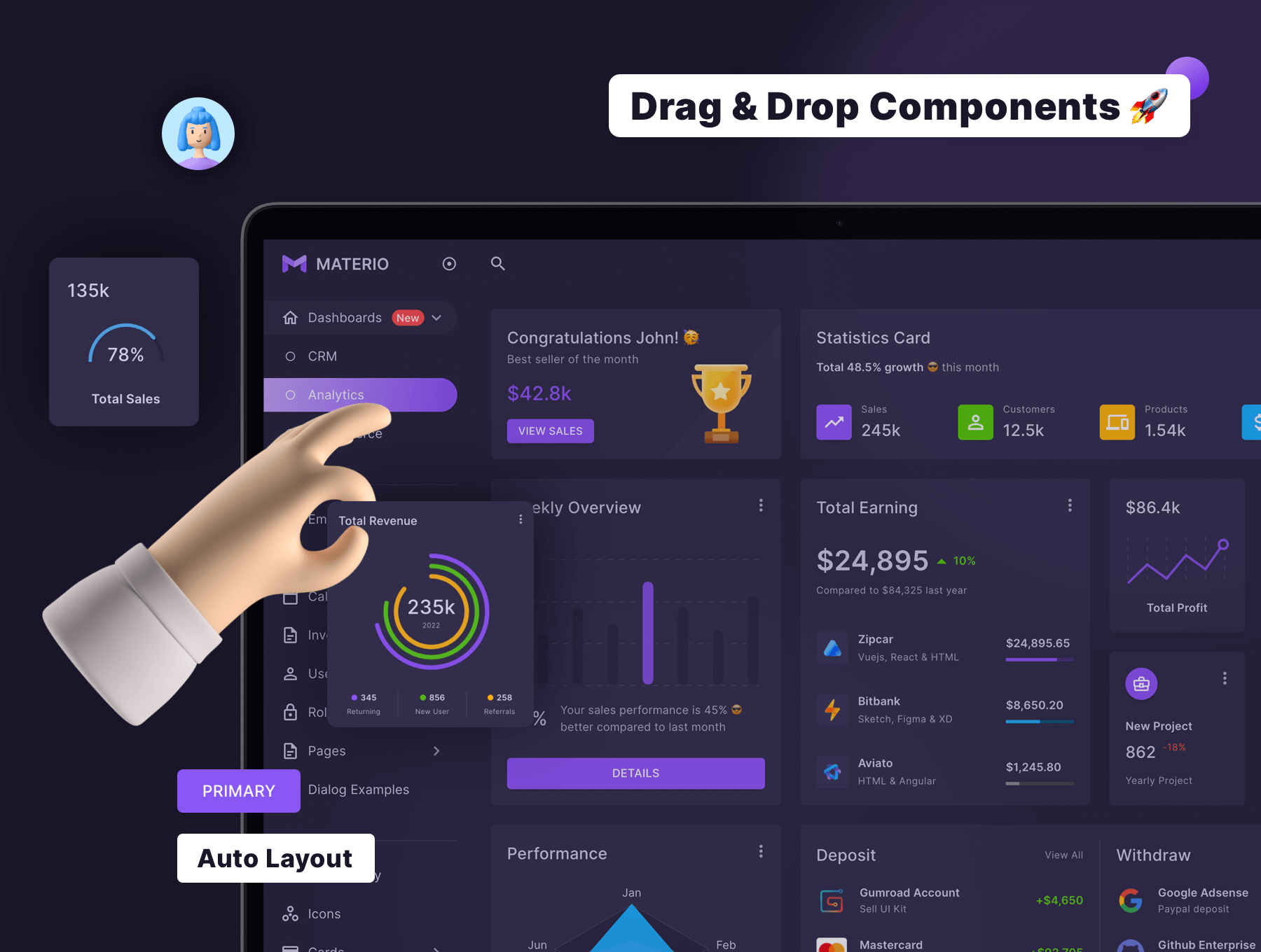 100多个紫色绚丽多彩的通用B端后台管理UI界面