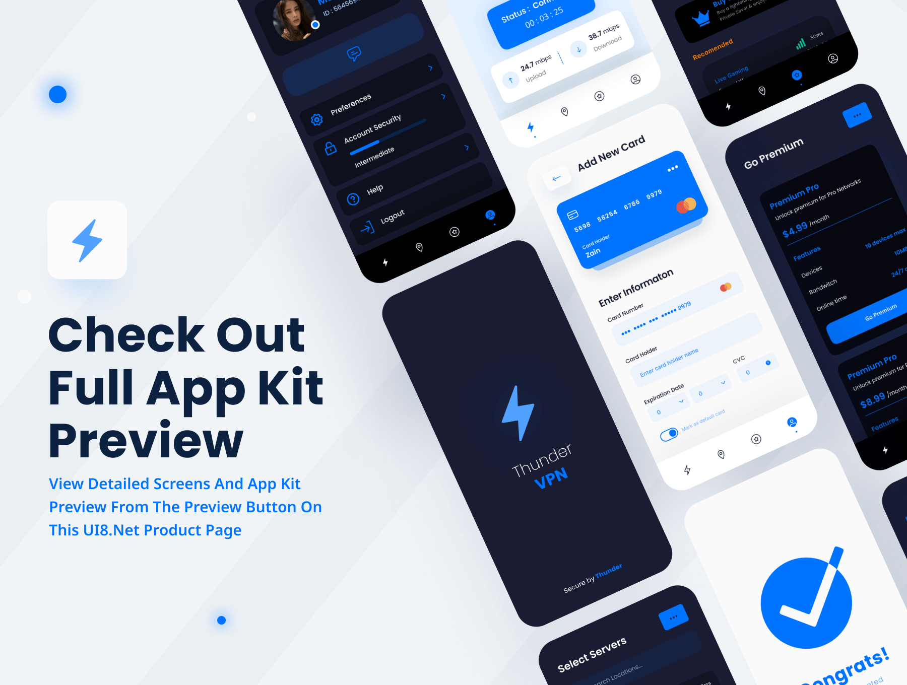 70个绿色高端VPN主题APP UI界面