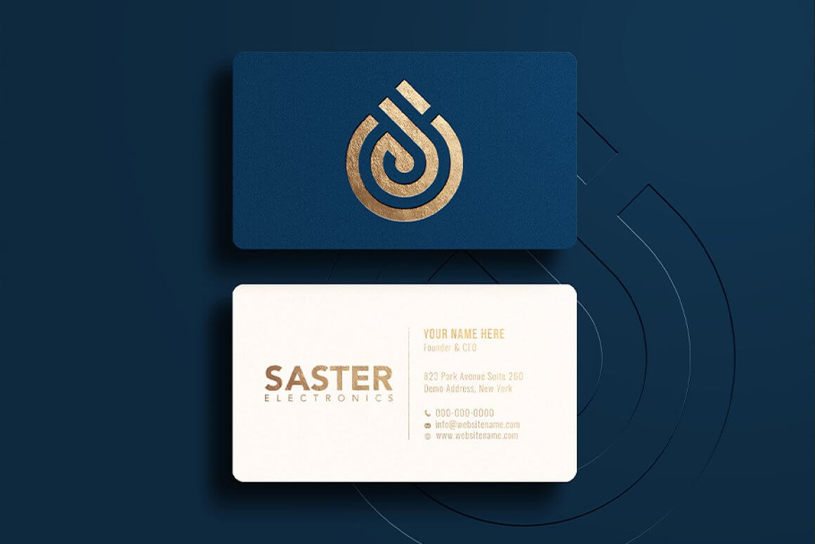 黑金高端金箔名片品牌设计PSD样机模型