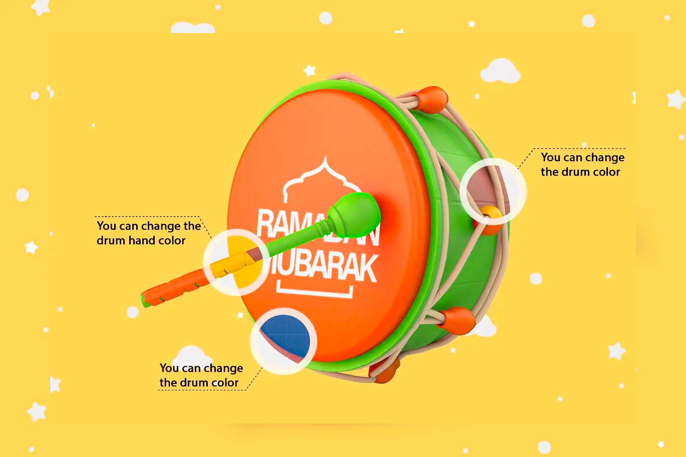 斋月鼓乐器PSD样机