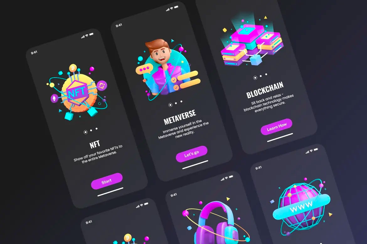 Blender元宇宙创意3D图标素材