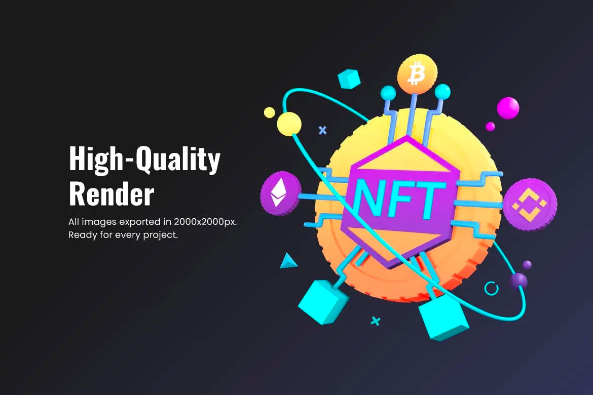 Blender元宇宙创意3D图标素材