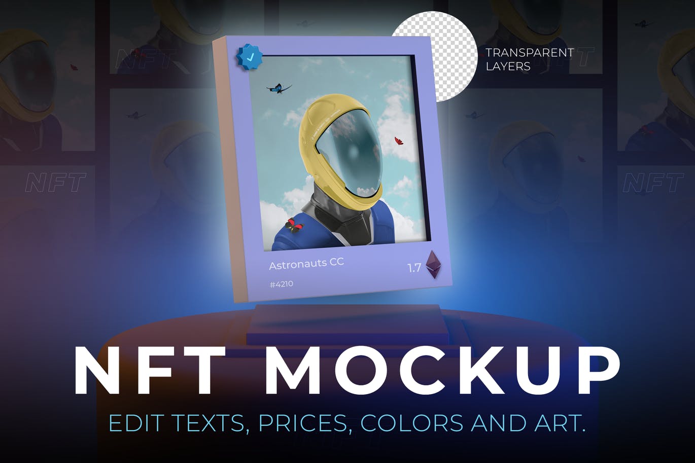 NFT工作室场景卡片作品样机PSD素材