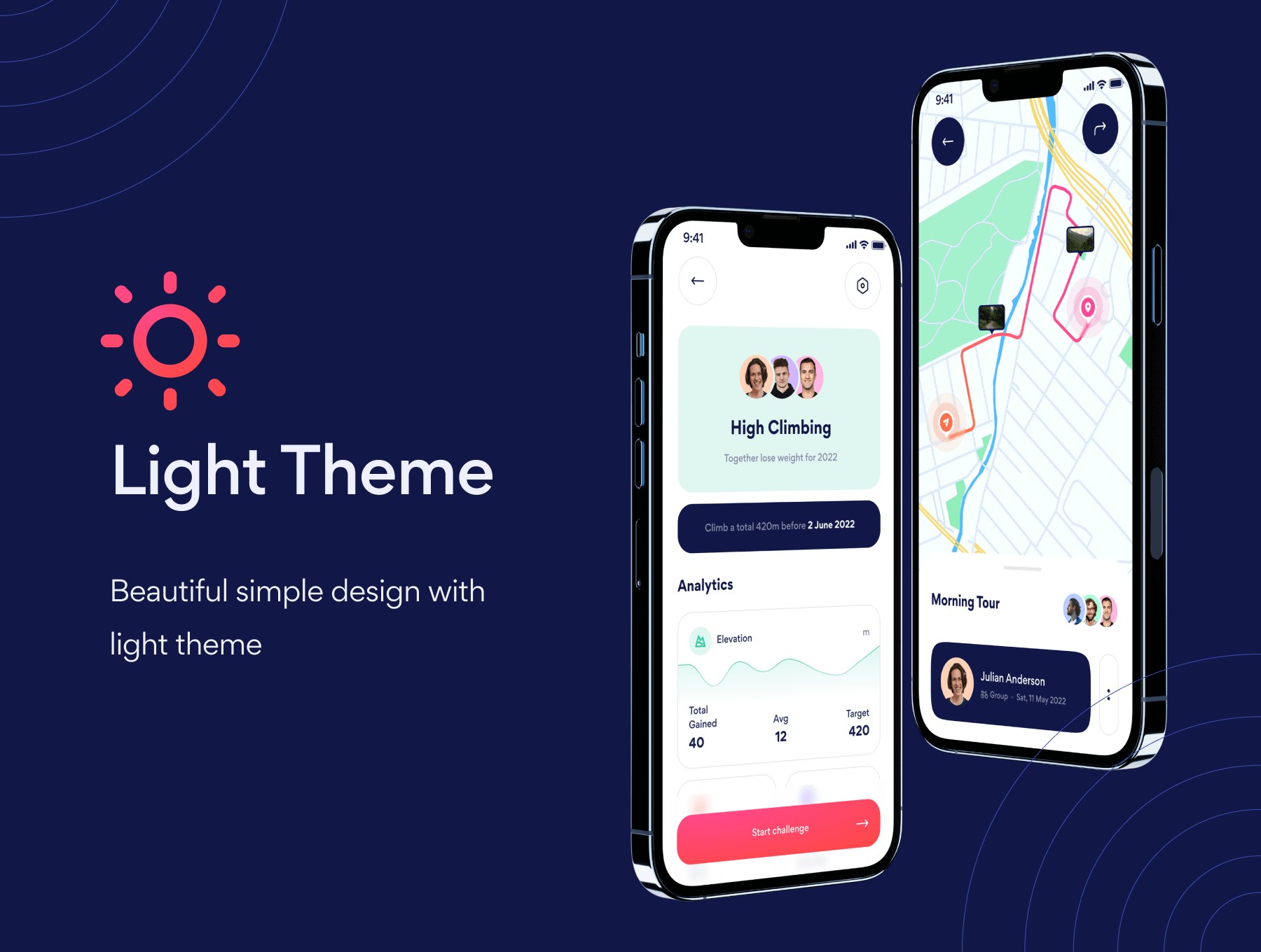 50多个自行车运动类APP UI界面