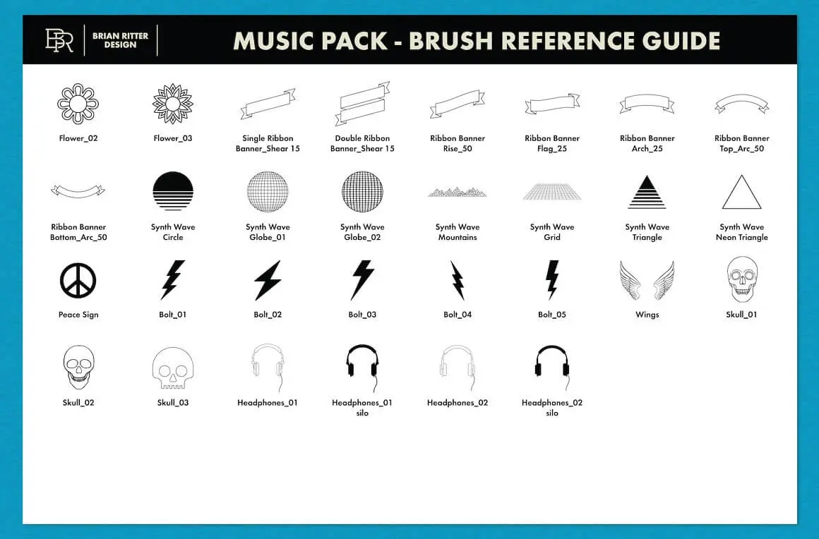 音乐乐器音符主题Procreate笔刷素材