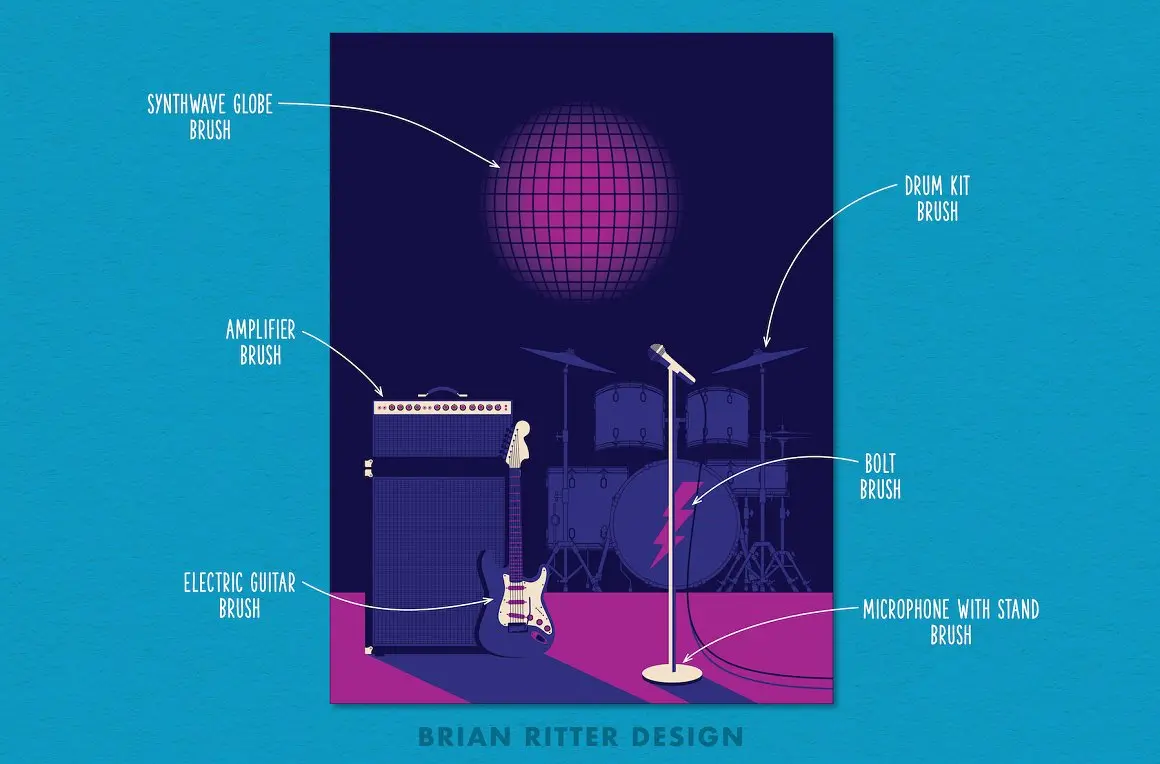 音乐乐器音符主题Procreate笔刷素材