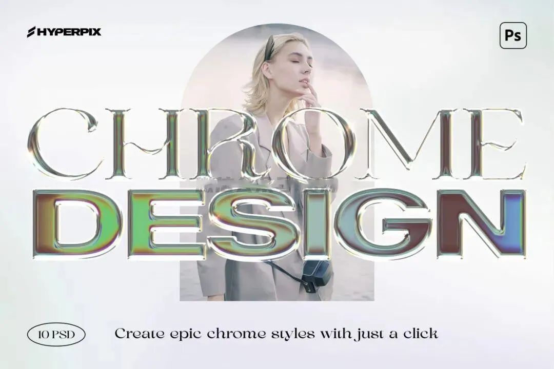 用PS一键生成酸性金属镀铬3D文字,这效果也太酷了吧!