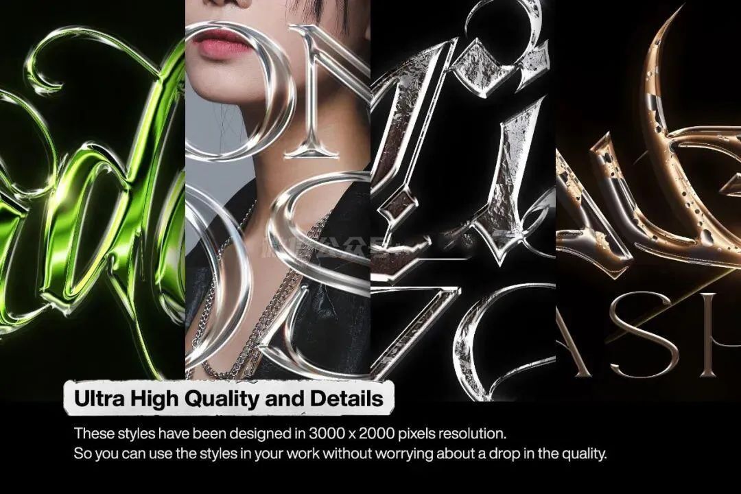 用PS一键生成酸性金属镀铬3D文字,这效果也太酷了吧!