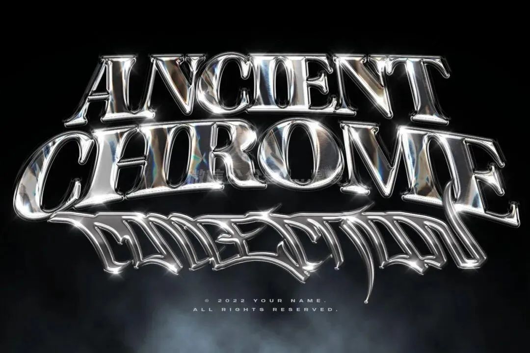 用PS一键生成酸性金属镀铬3D文字,这效果也太酷了吧!