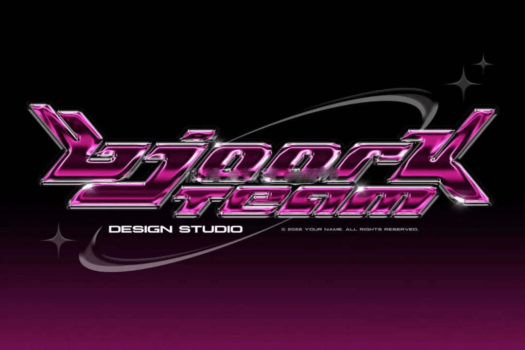 用PS一键生成酸性金属镀铬3D文字,这效果也太酷了吧!