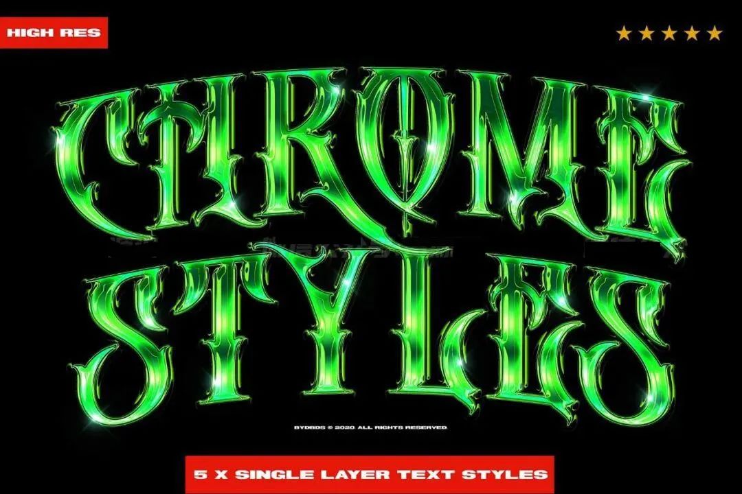 用PS一键生成酸性金属镀铬3D文字,这效果也太酷了吧!