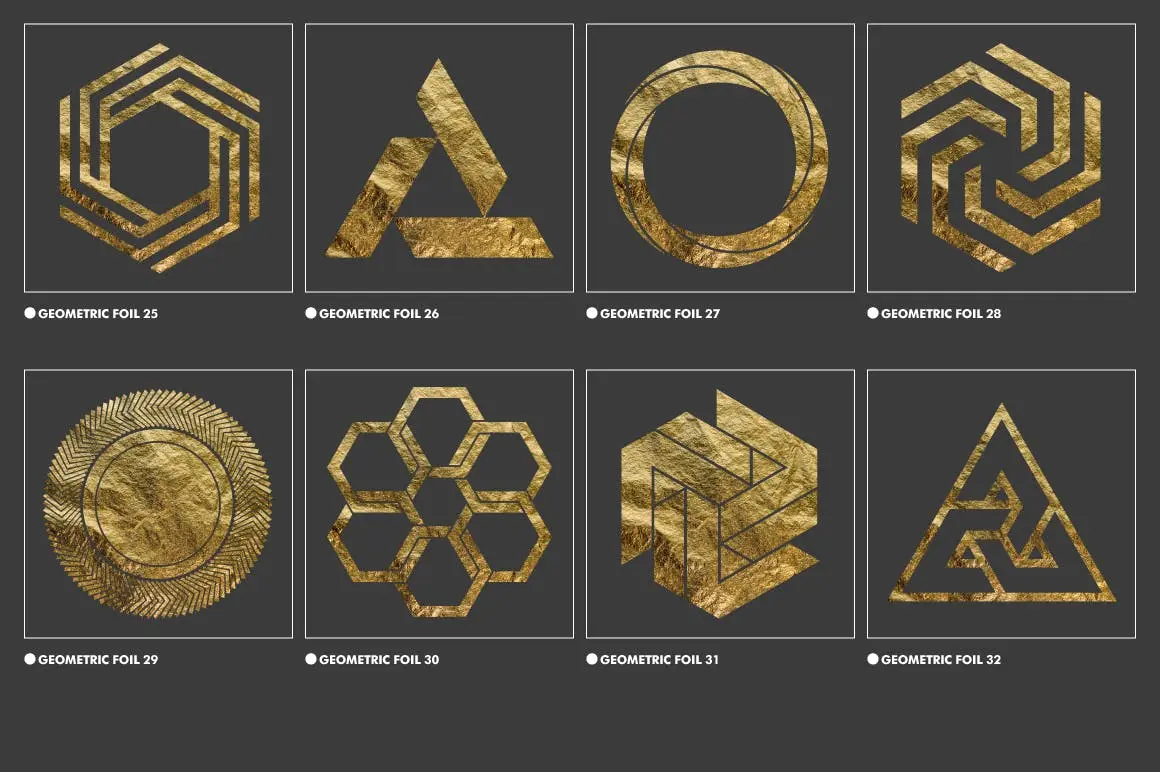 40个高品质土豪金抽象几何图形纹理素材包