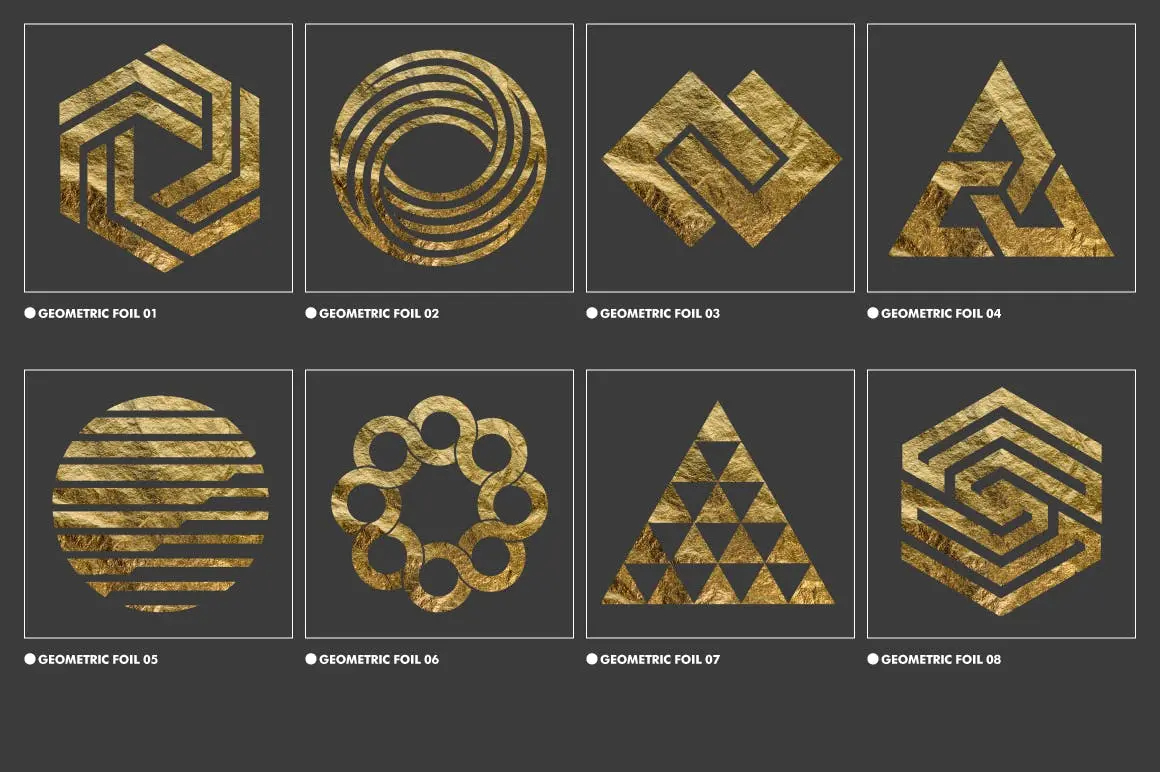 40个高品质土豪金抽象几何图形纹理素材包