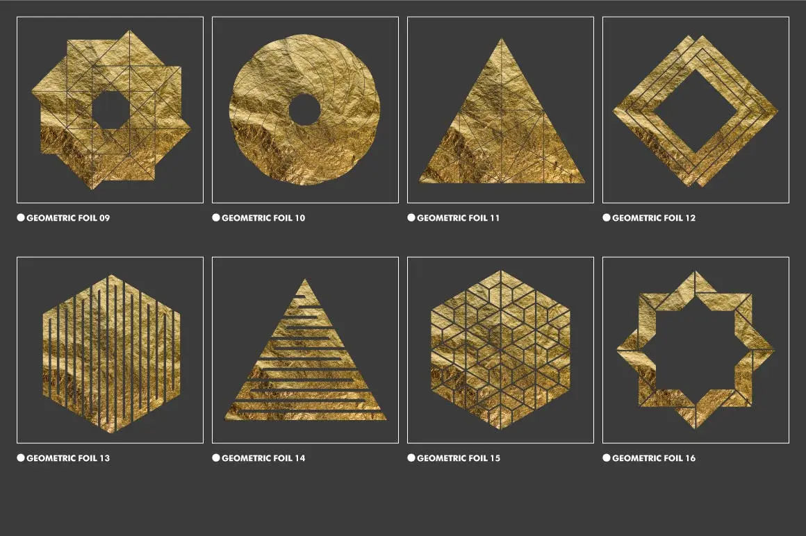 40个高品质土豪金抽象几何图形纹理素材包
