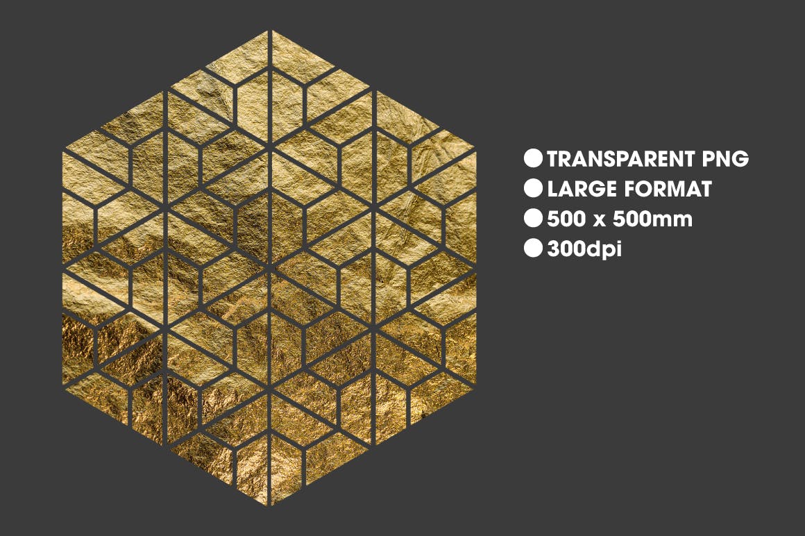 40个高品质土豪金抽象几何图形纹理素材包