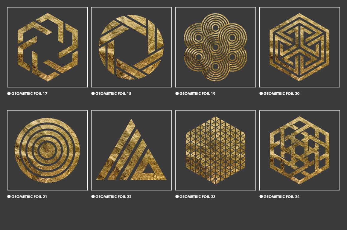 40个高品质土豪金抽象几何图形纹理素材包