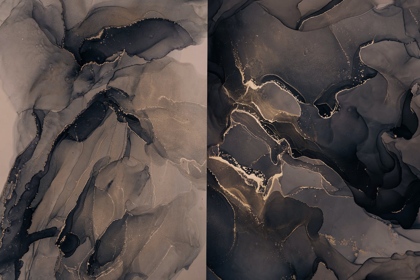 26个时尚高端抽象黑金水墨质感背景底纹纹理素材包