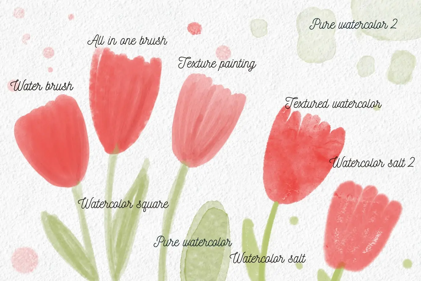 Procreate清新水彩纹理水彩笔刷