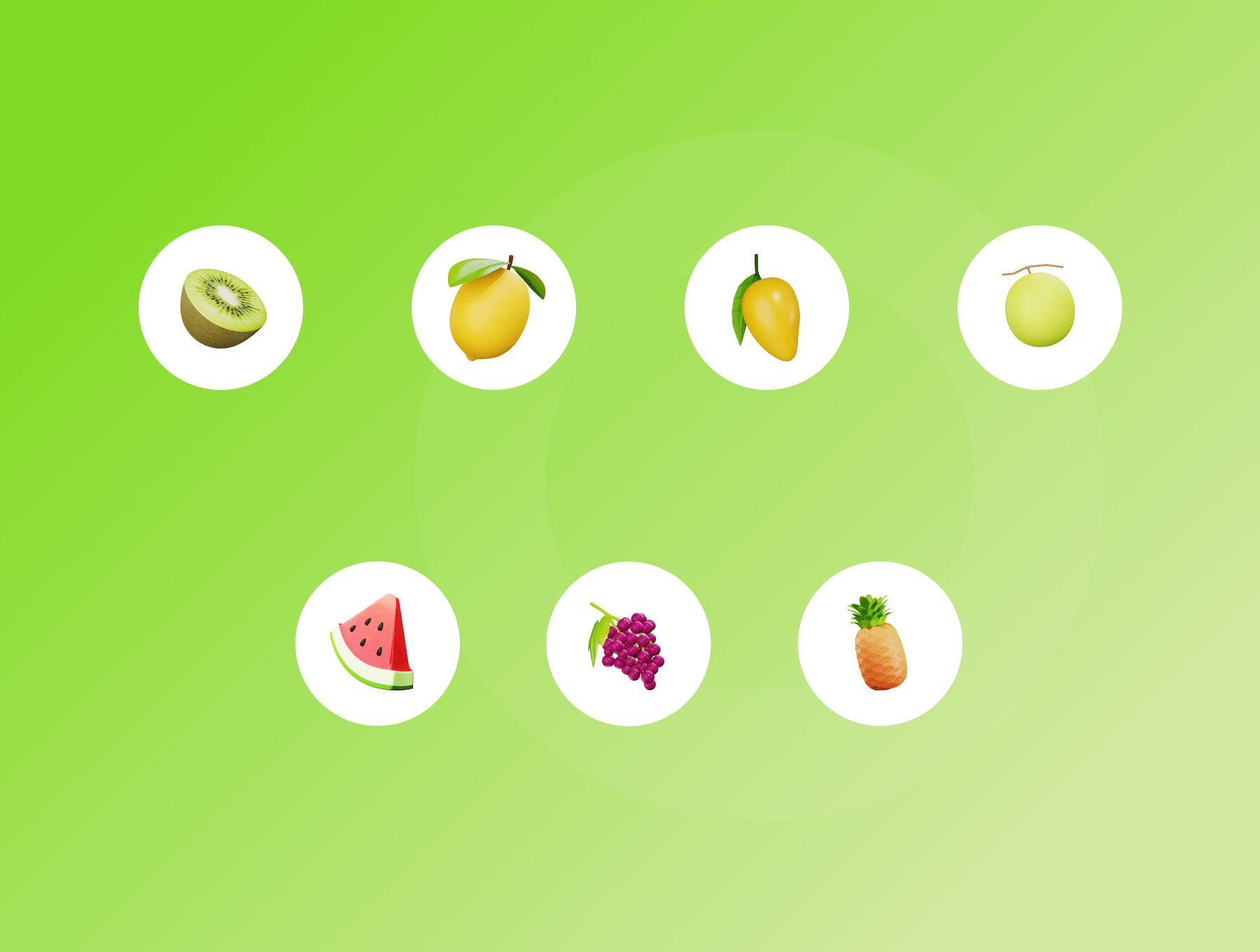 15个可爱清新水果3D图标模型