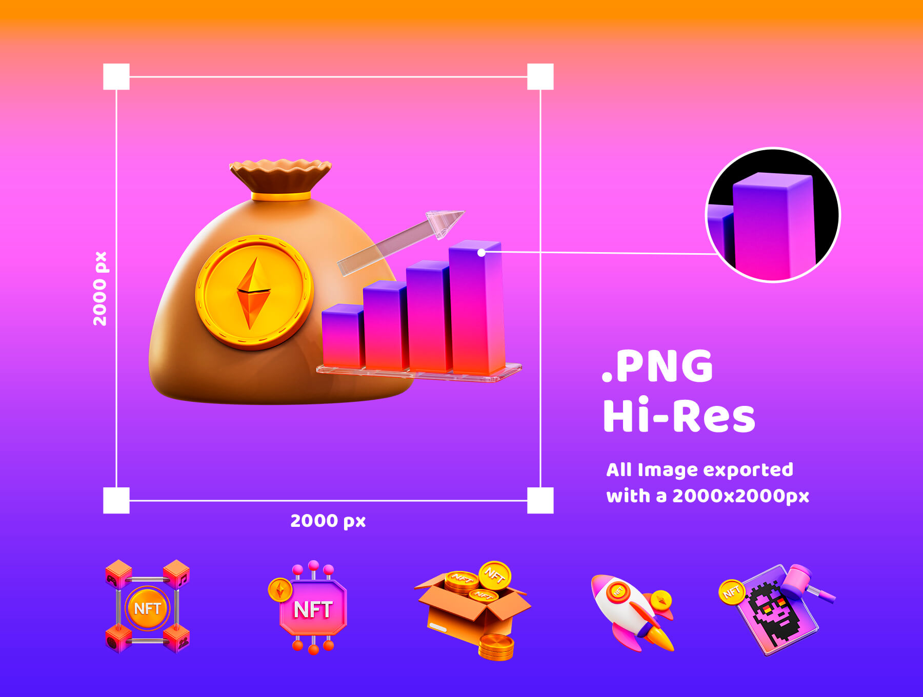 25个潮流3D NFT主题Blender图标模型