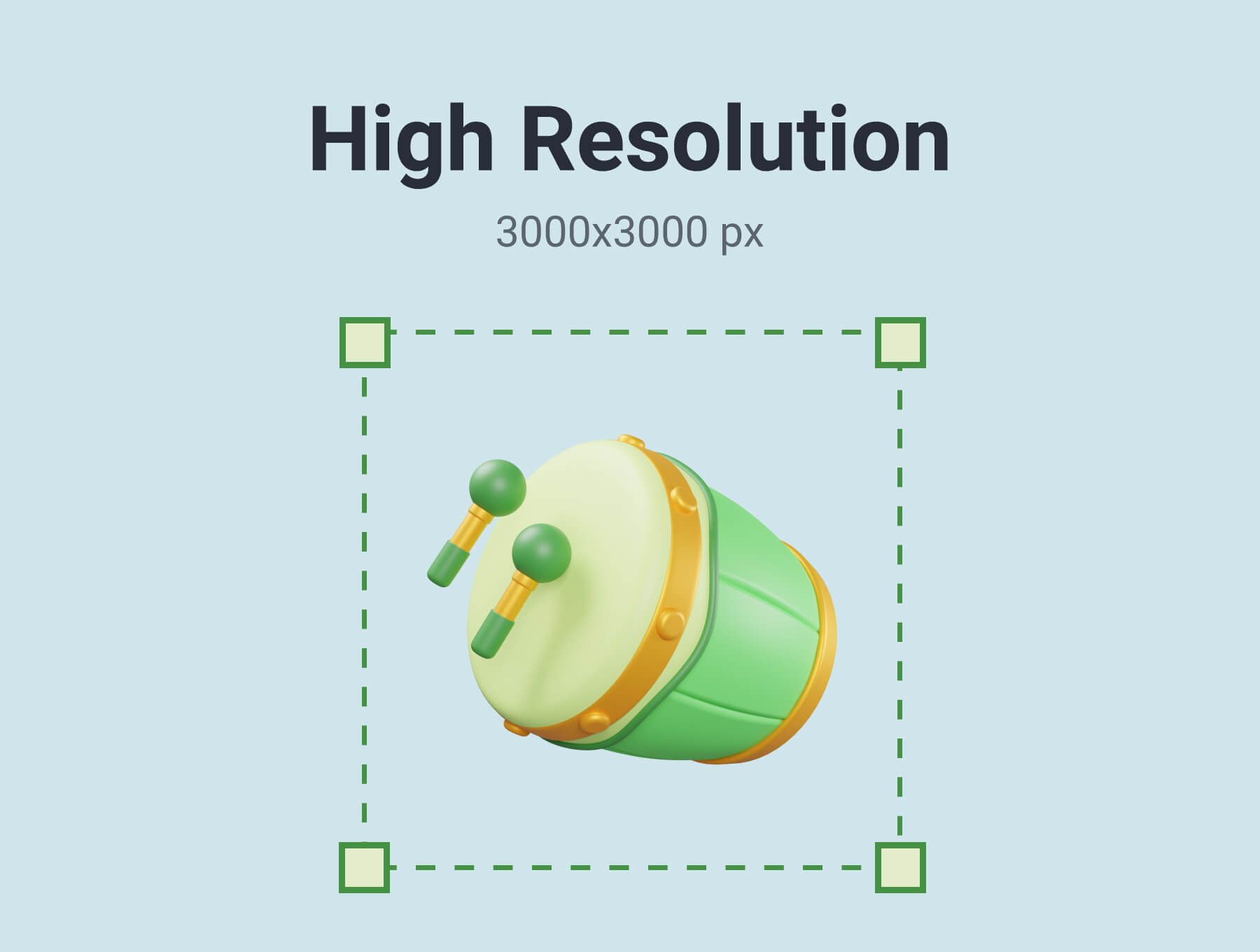 12个绿色节日主题3D图标模型