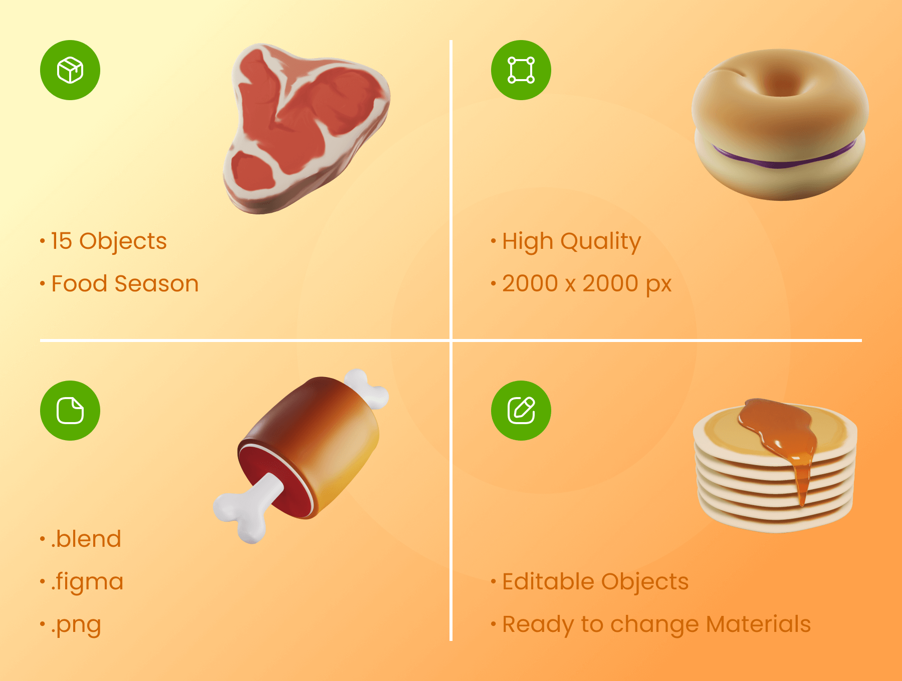 15个小吃饮食主题类3D模型