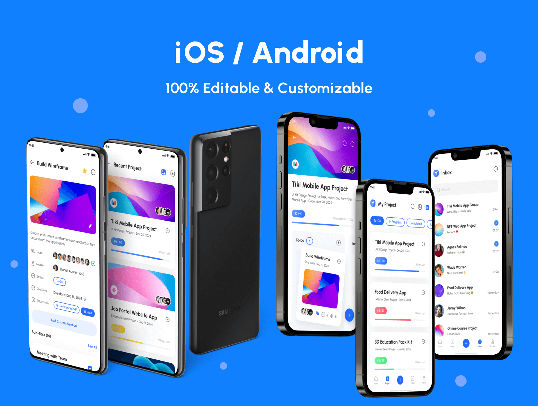 170个用于B端、工作、管理、团队等主题蓝色高质量UI Kit素材包