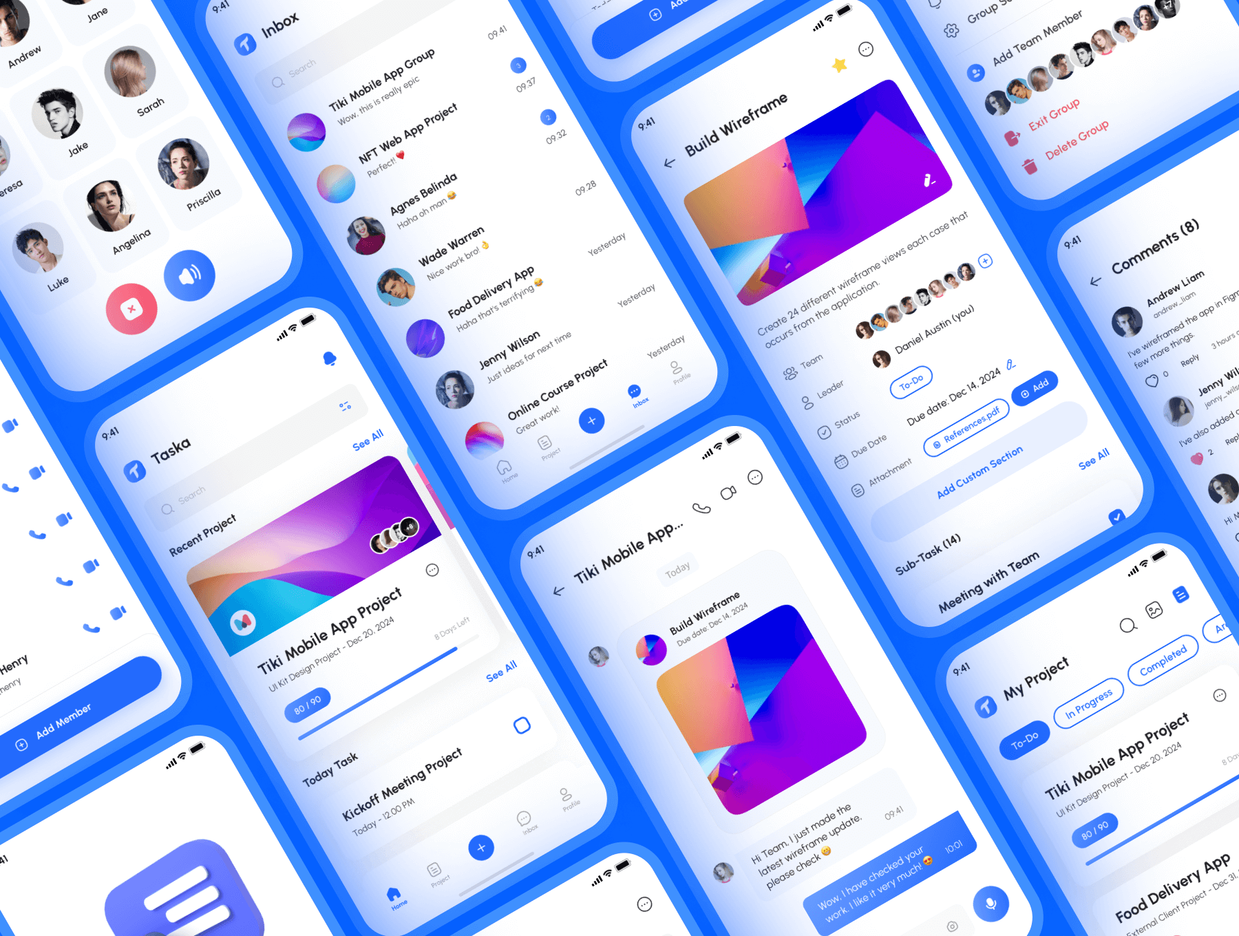 170个用于B端、工作、管理、团队等主题蓝色高质量UI Kit素材包