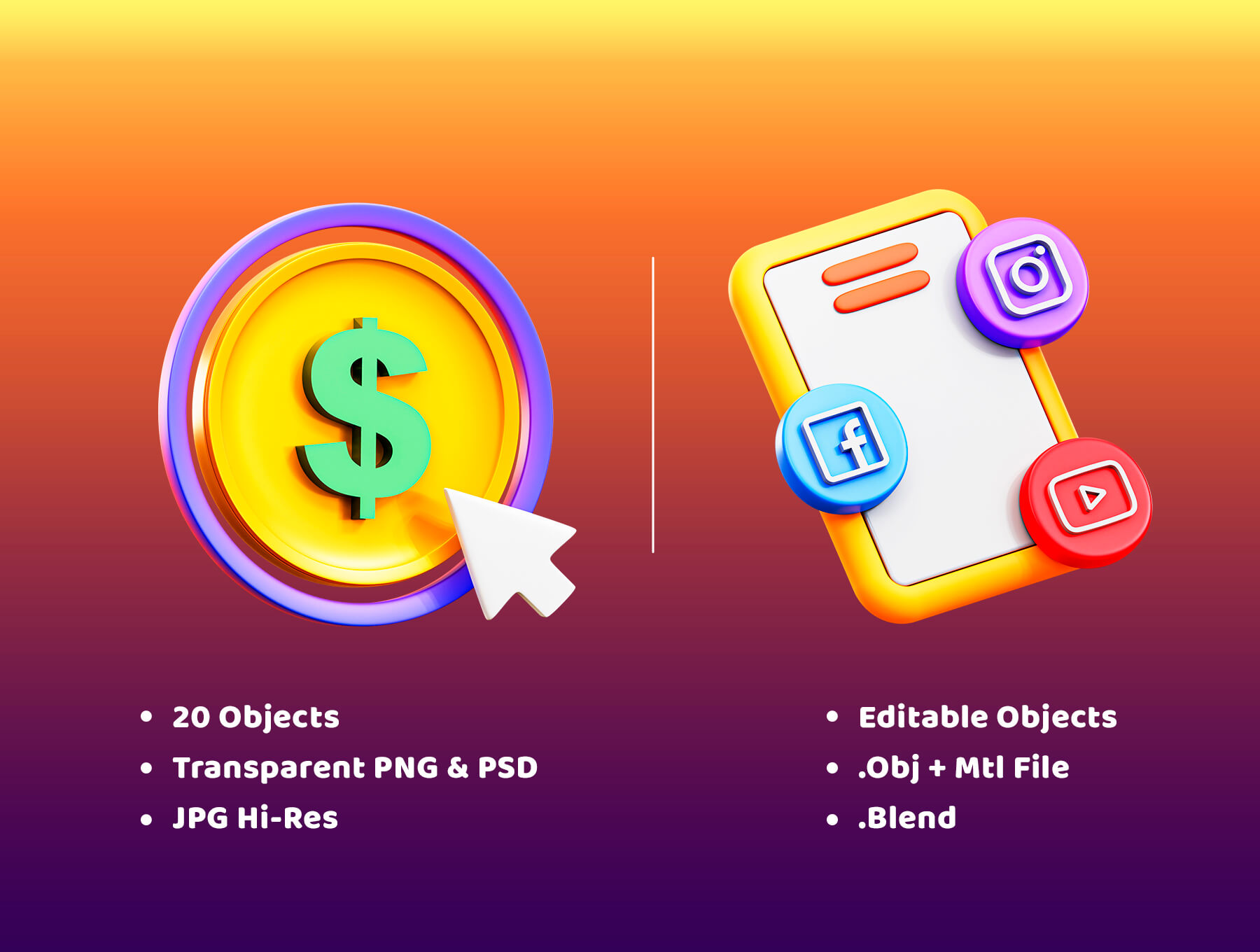 20个创意写作相关3D模型