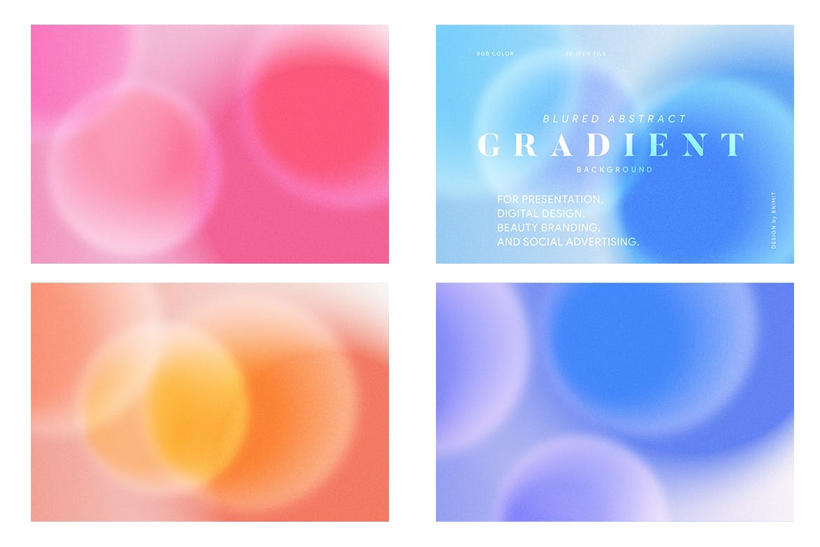 20个高品质绚丽模糊背景纹理图片素材包