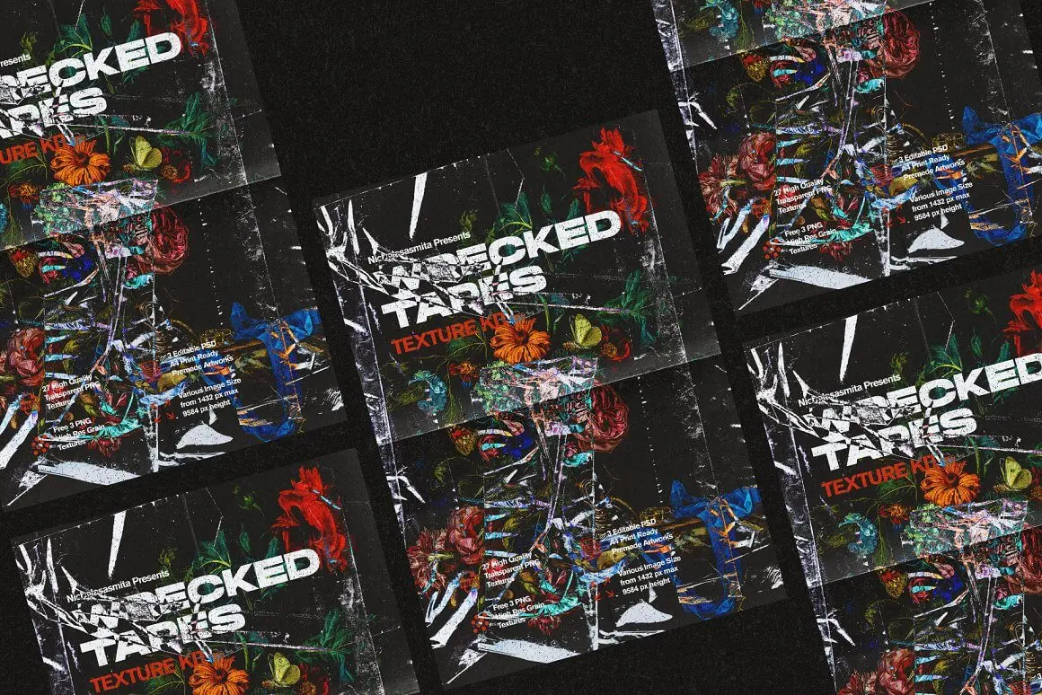 撕开划痕透明塑料袋纹理图片