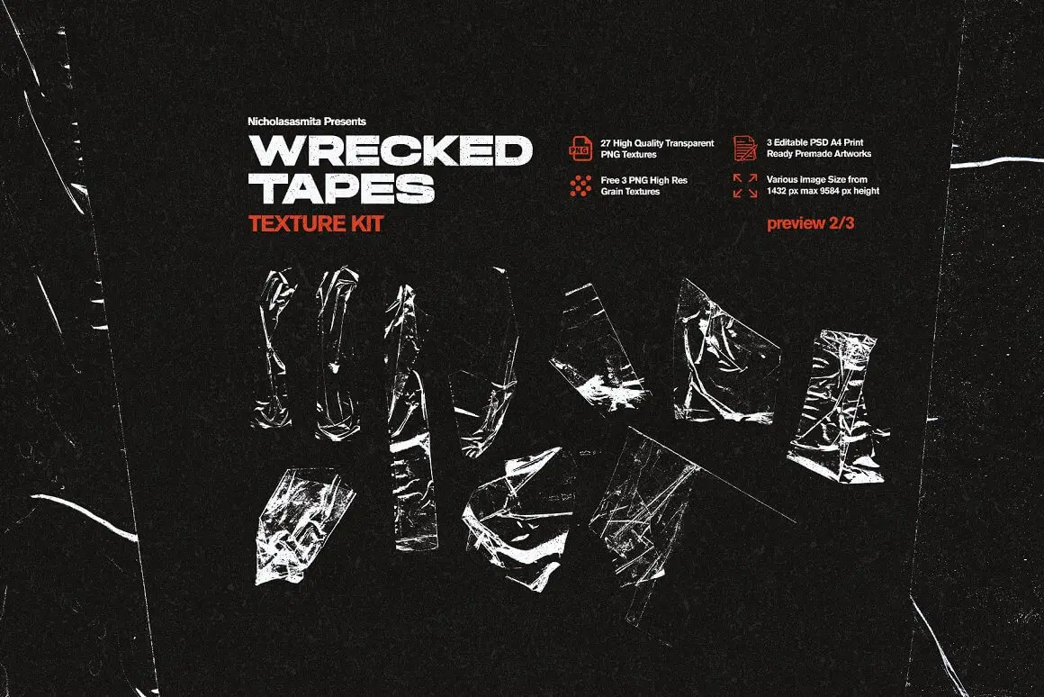 撕开划痕透明塑料袋纹理图片