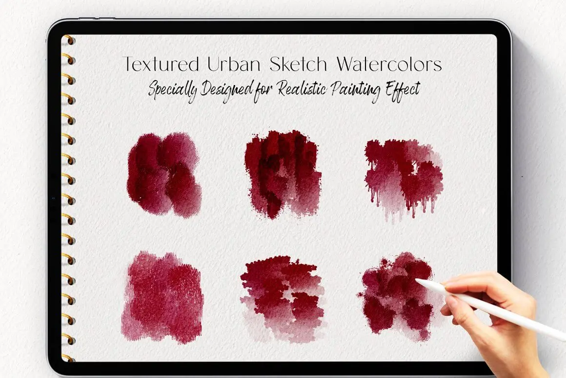 一套旅行主题水彩素描Procreate笔刷素材