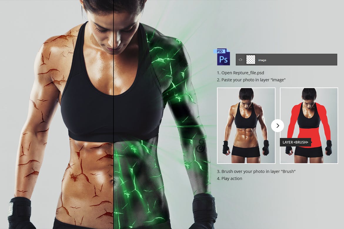 非破坏效果Photoshop动作素材