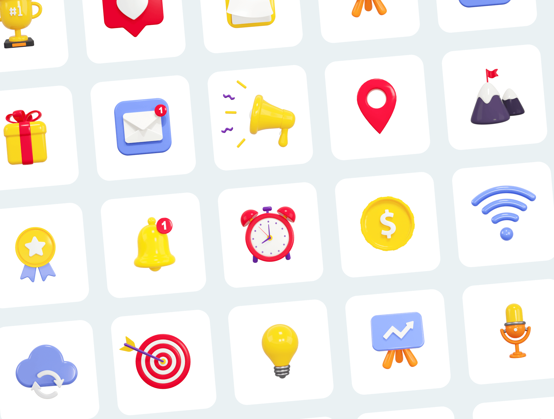 36个质感满满的3D图标素材包