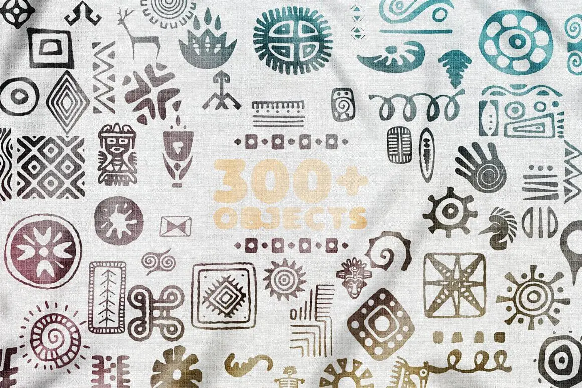 非洲图案主题元素背景图片素材