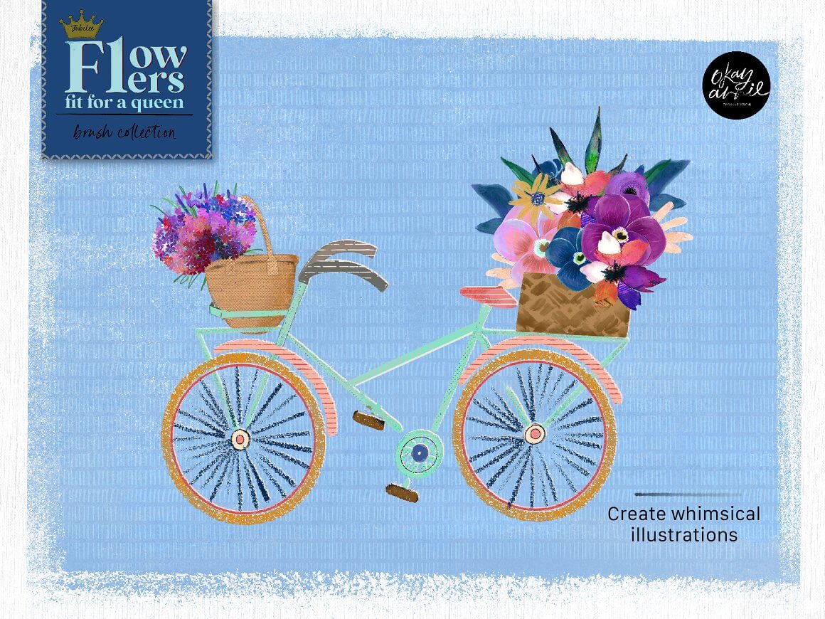 抽象花卉叶子形状Procreate笔刷