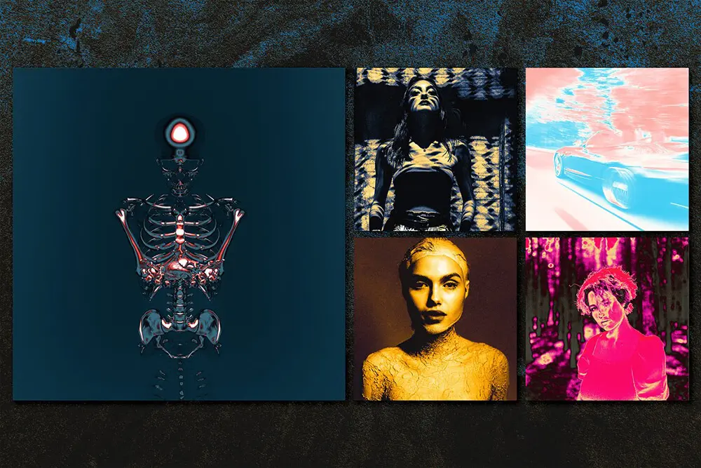 反梯度渐变纹理+图案抽象设计模板