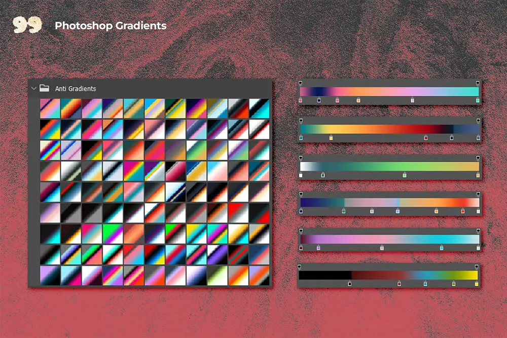 反梯度渐变纹理+图案抽象设计模板