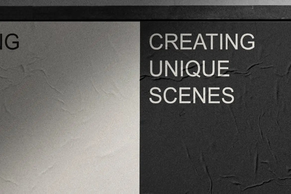 高级灰阴影水泥墙海报展示PSD样机素材