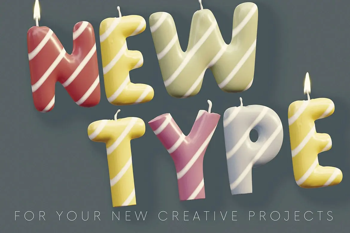 字母数字3D生日蜡烛图片素材