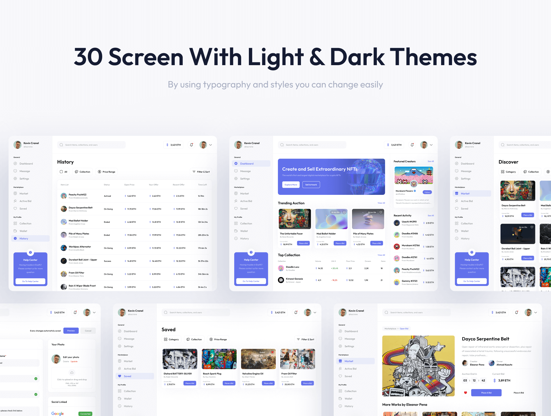 30个高品质NFT主题后台管理UI界面