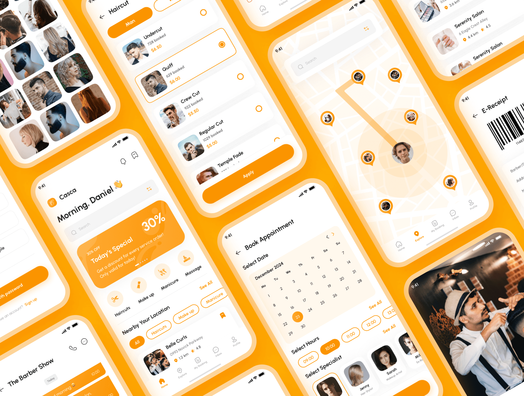 170多个发型理发师相关APP UI素材包(Figma)