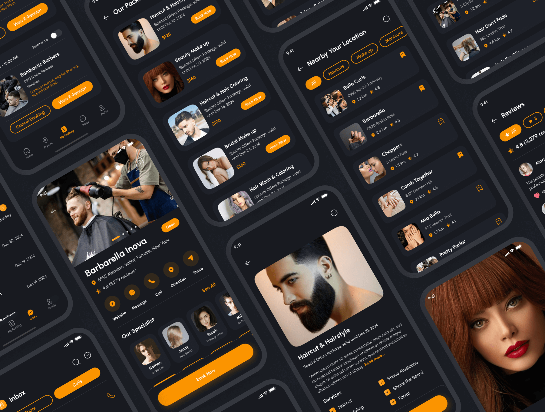 170多个发型理发师相关APP UI素材包(Figma)