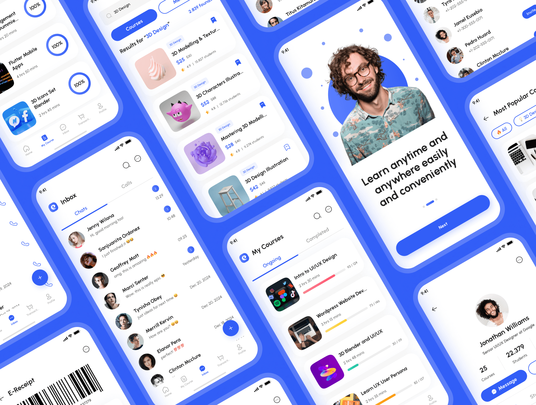 170个在线课程在线学习应用APP UI素材包(Figma)