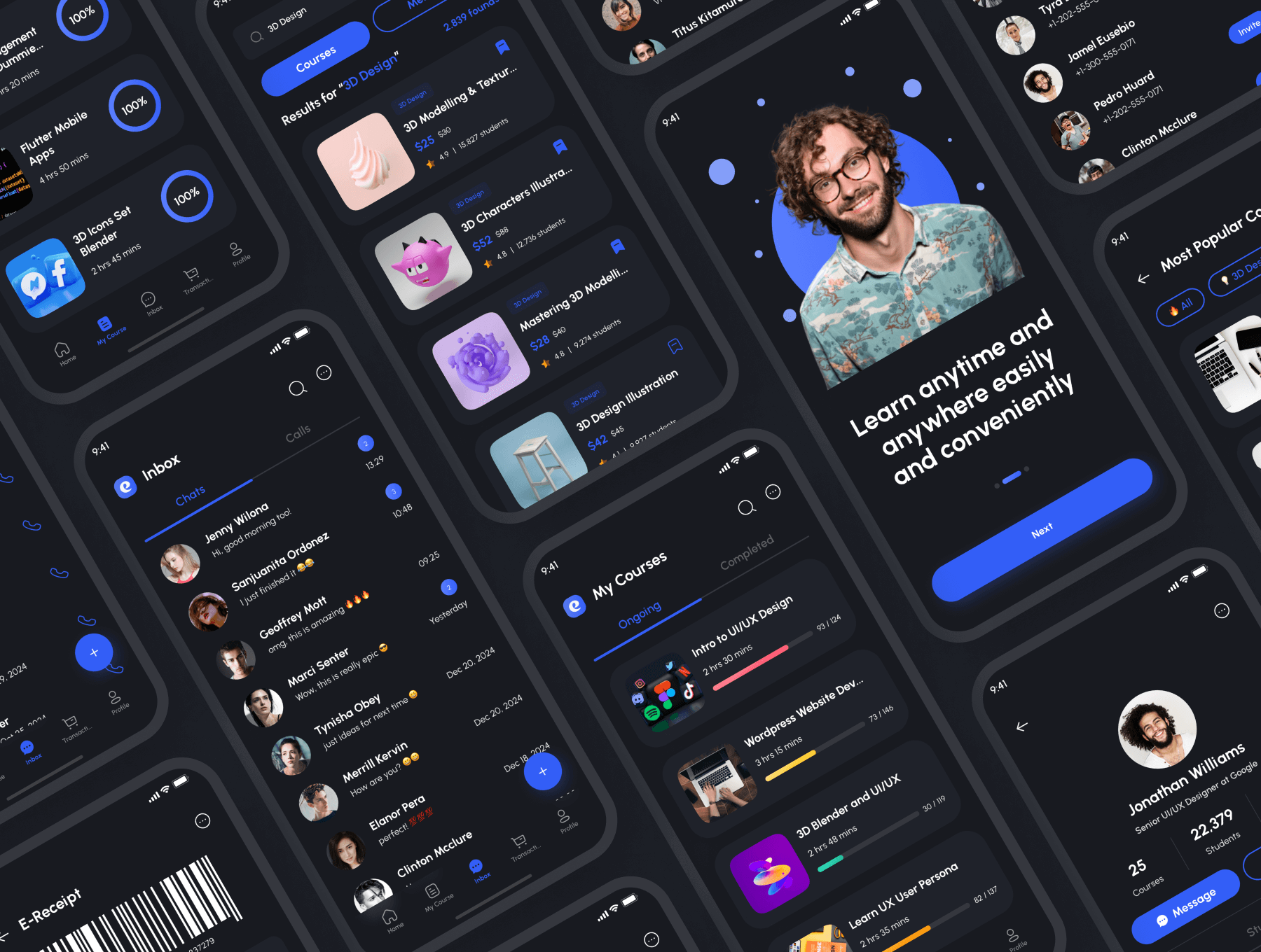 170个在线课程在线学习应用APP UI素材包(Figma)