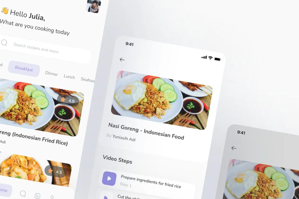 紫色食物配方相关APP UI Kit界面素材（Figma）